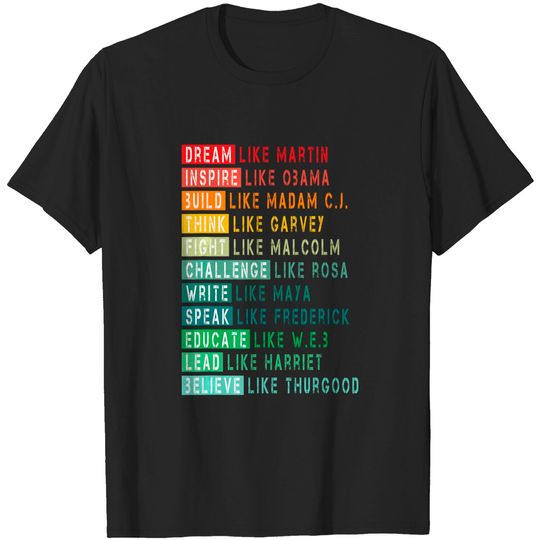 Discover Inspire Like Obama T-Shirt - Dream Like Martin, Fight Like Malcolm