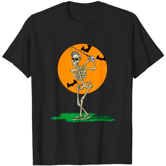 Discover Golfing Skeleton Halloween Golfer T-Shirt