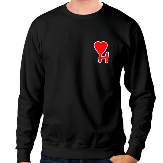 Discover Initial Letter H Heart Valentine's Day Matching Couples Gift Long Sleeve Sweatshirts