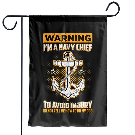 Discover Navy Chief Petty Officer Funny Military Veteran Garden Flags