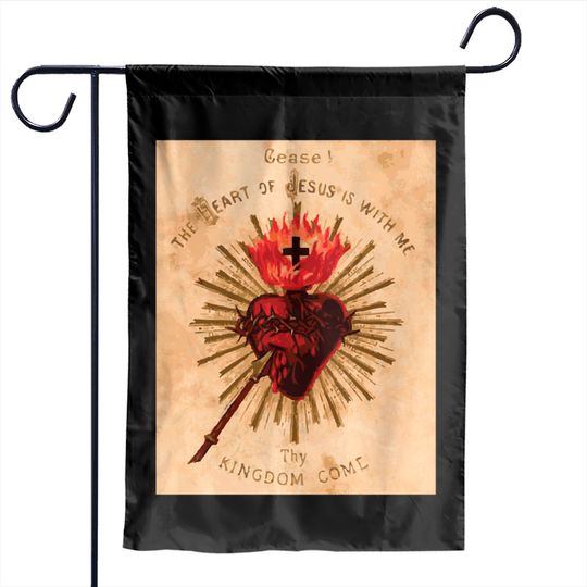 Discover Vintage Sacred Heart of Jesus Catholic Art Traditional Garden Flags
