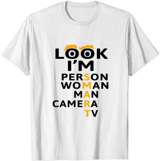 Discover Person Woman Man Camera TV | Trump Cognitive Test | Funny design hahaha - Person Woman Man Camera Tv - T-Shirt