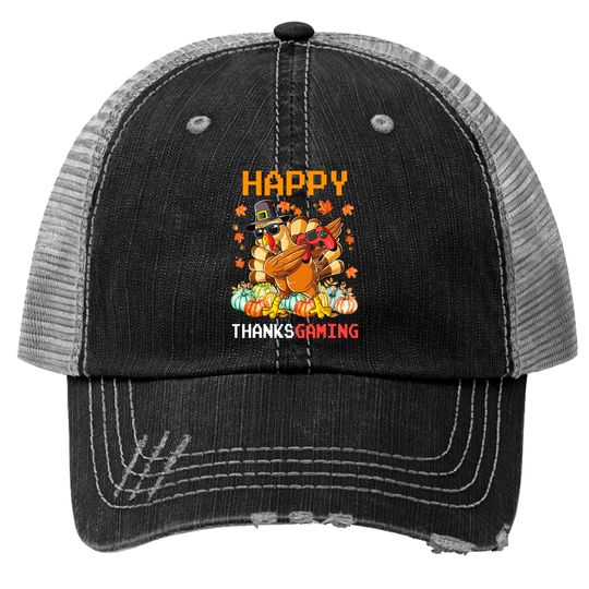 Discover Happy Thanksgaming Turkey Game Controller Thanksgiving Trucker Hats