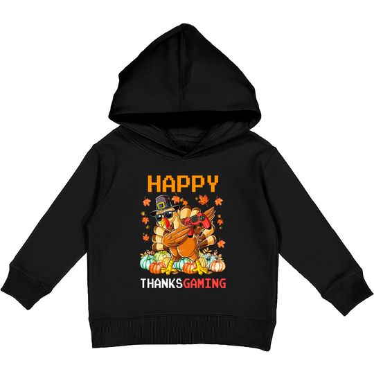 Discover Happy Thanksgaming Turkey Game Controller Thanksgiving Kids Pullover Hoodies