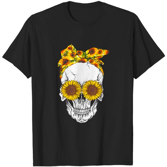 Discover Skull With Flower T-shirt Skull Cute Gift