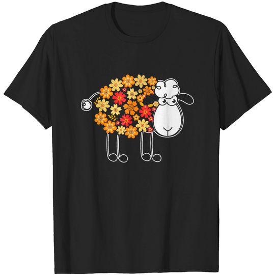 Discover Flower Sheep Design for Farming Lovers T-Shirt