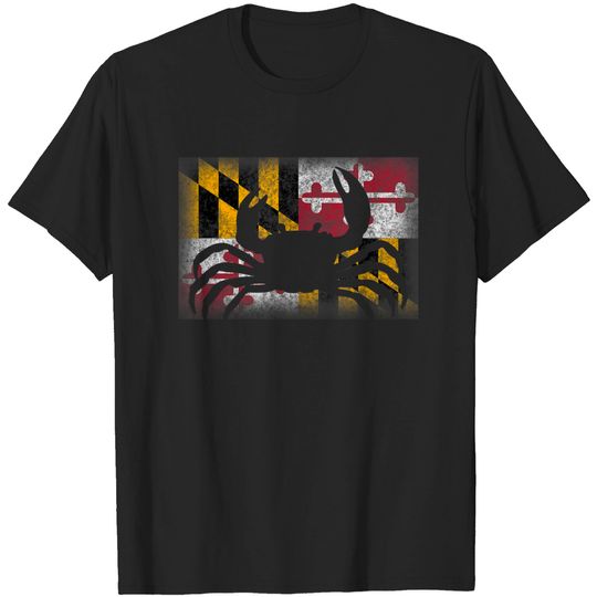 Discover State of Maryland Flag Crab Funny Cute Souvenir Gift T-Shirt