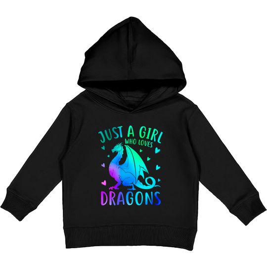 Discover Just A Girl Who Loves Dragons Kids Pullover Hoodies