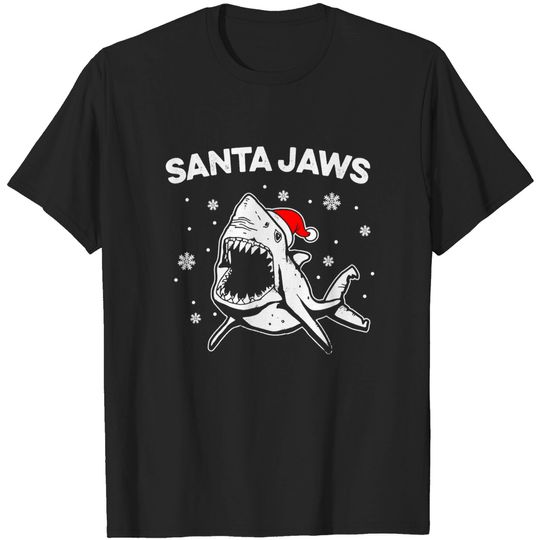 Discover Shark Santa Jaws Hat Pajamas PJ Christmas Animal T-Shirt