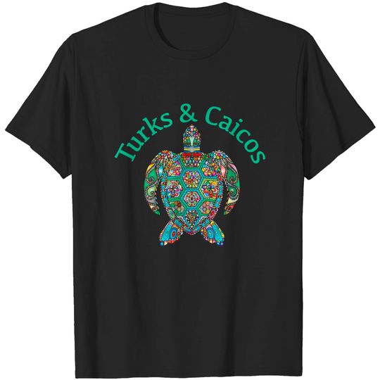Discover Turks & Caicos T-Shirt Tribal Turtle Gift T-Shirt