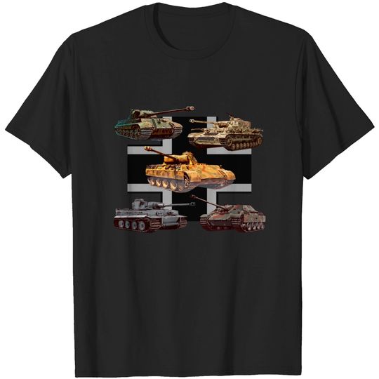 Discover German Tanks WW2 V Panther Jagdpanther Tiger 1 Tiger 2 - Ww2 German Tanks - T-Shirt