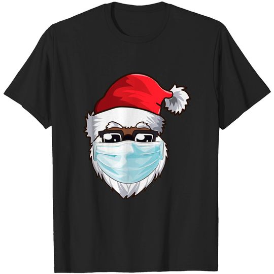 Discover Black African American Christmas 2021 Santa Wearing Mask T-Shirt