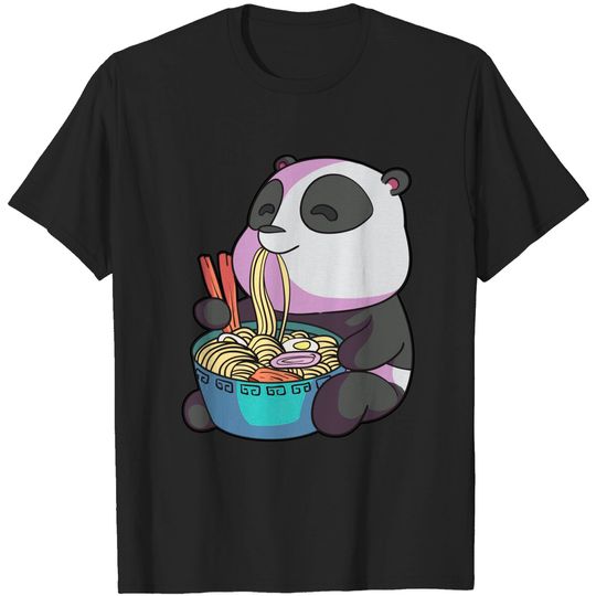 Discover Panda Ramen Noodles T-Shirt Panda Eat Noodles