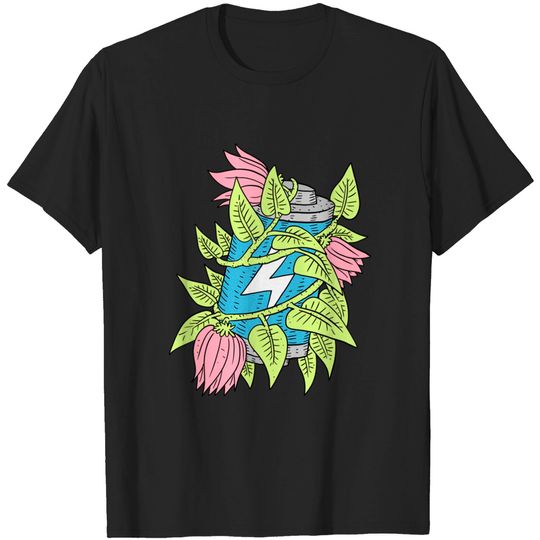 Discover overgrown with flowers, electric battery. - Electric - T-Shirt