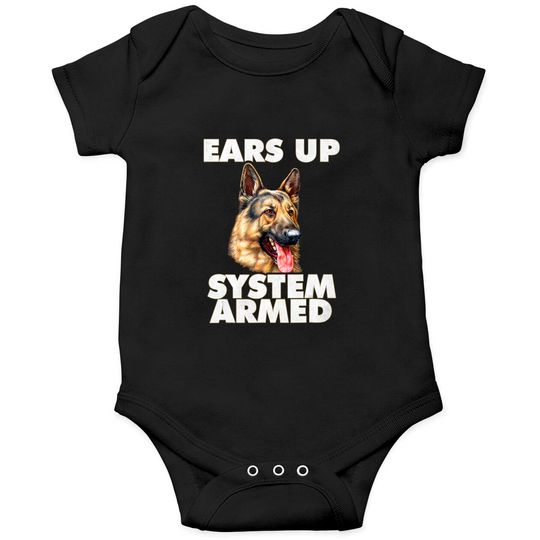 Discover German Shepherd Ears Up System Armed Onesies