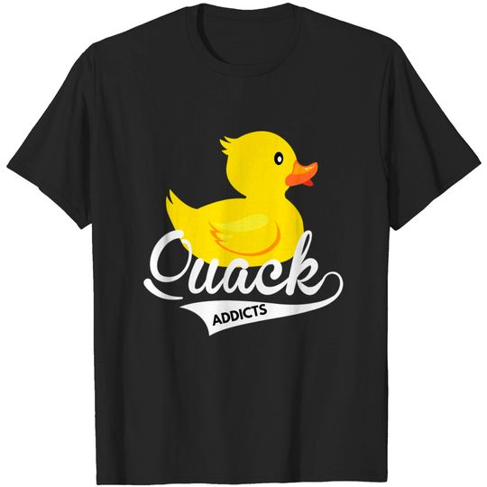 Discover Quack Addicts Funny Yellow Rubber Duck Design T-Shirt