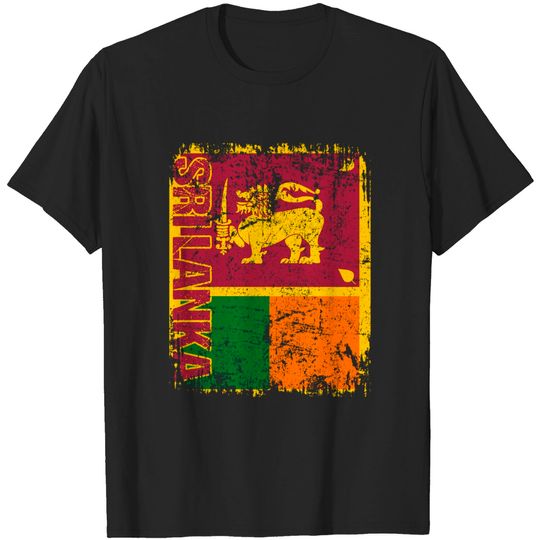 Discover SRI LANKA Flag Vintage Distressed SRI LANKA T-Shirt