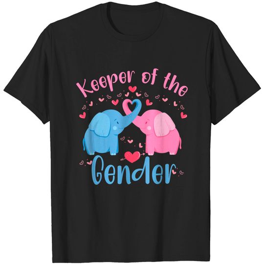 Discover Keeper of The Gender Elephant Pink or Blue Gender Reveal T-Shirt