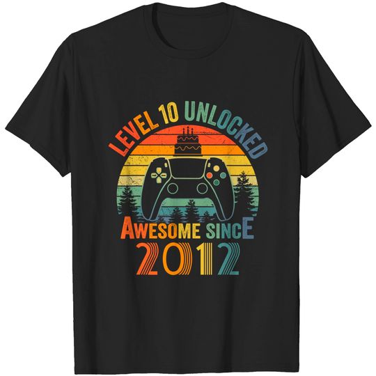 Discover Level 10 Unlocked Video Gamer 10th Birthday T-Shirt