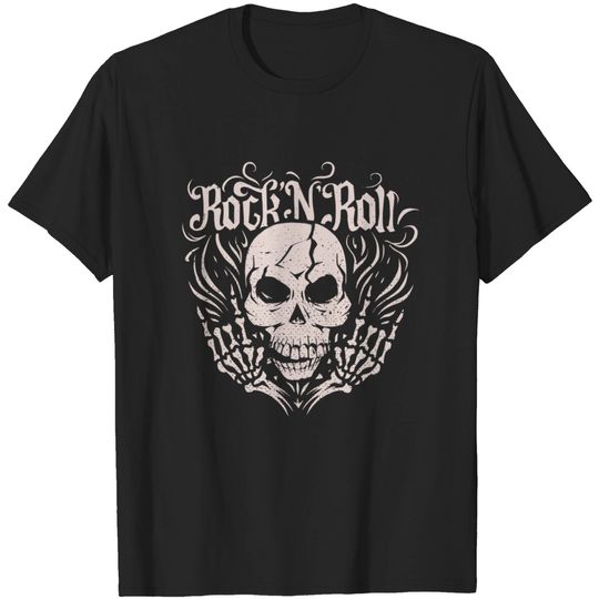 Discover Rock n Roll Skull - Rock N Roll Style - T-Shirt