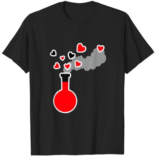 Discover Elixir of Love - Red Potion Laboratory Flask with Hearts - Love Potion - T-Shirt