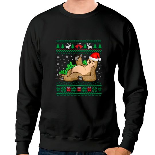 Discover Ugly Sweater Santa Hat Christmas Sloth Lover Animal Hat Sweatshirt