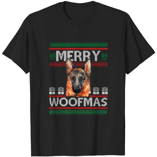 Discover Merry Woofmas German Shepherd Christmas T-Shirt