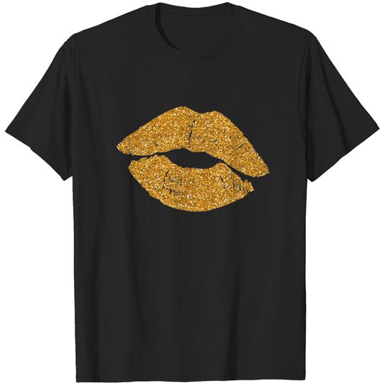 Discover Gold Glittery Lips - Lips - T-Shirt