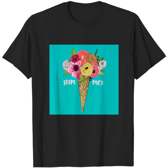Discover Ice Cream Floral - Ice Cream - T-Shirt