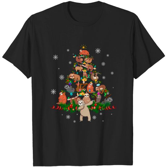 Discover Sloths Christmas Tree Lights  Sloths Xmas T-Shirt
