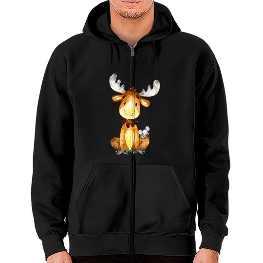 Discover Moose And Mouse Zip Hoodies