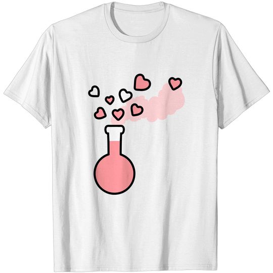 Discover Pink Love Magic Potion in Laboratory Flask - Lover - T-Shirt