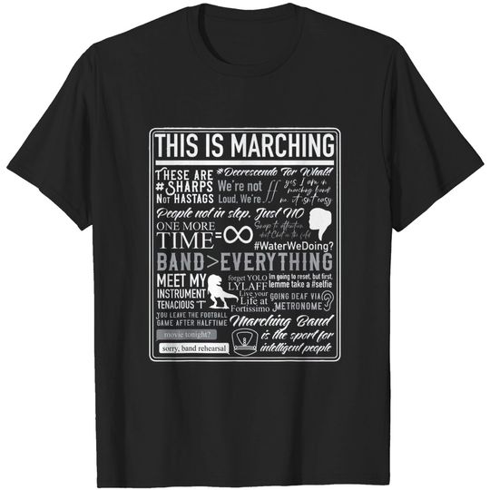 Discover This Is Marching Band - Funny Marching Band Sayings & Memes T-Shirt
