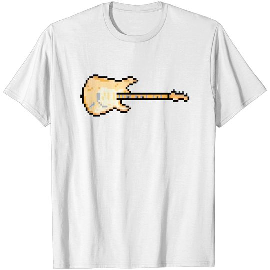 Discover Pixel Worn Out Cream Blues Guitar - Music - T-Shirt