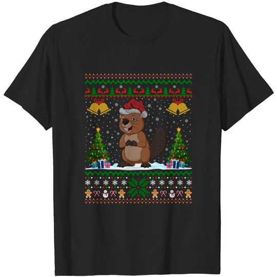 Discover Beaver Liquor T-Shirt Animal Lover Xmas Gift Ugly Beaver Christmas