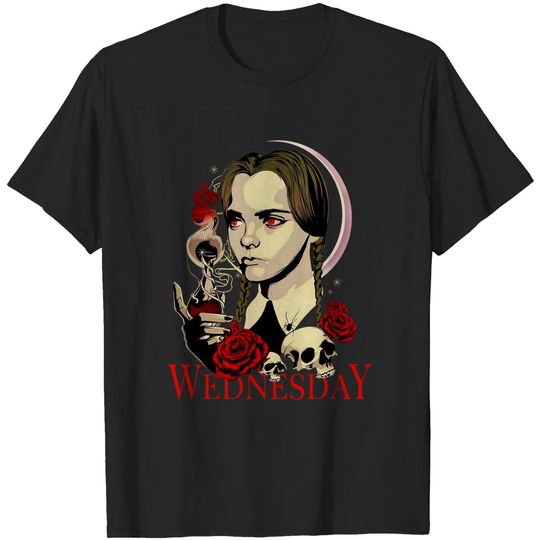 Discover Halloween Wednesday Skull T Shirt