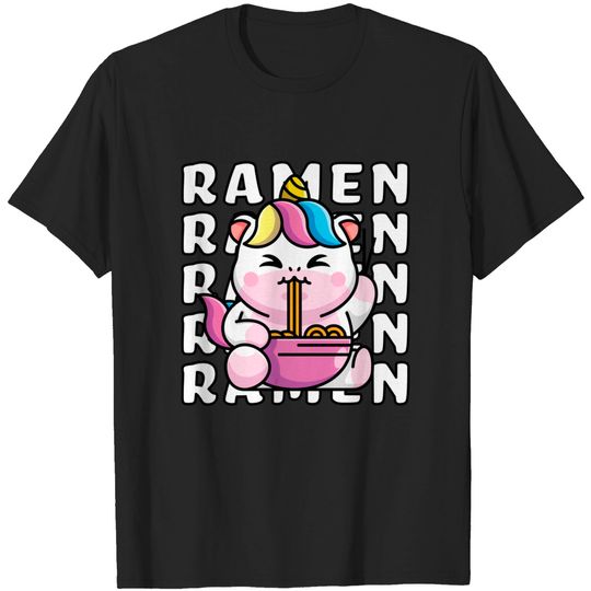 Discover Ramen Majestic Unicorn eating Noodles - Ramen - T-Shirt