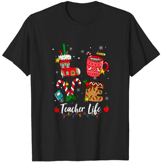 Discover Love Teacher Life Candy Cane Lover Christmas T-Shirt