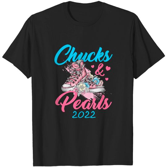 Discover Chucks And Pearls Black 2022 Favorite Teacher Birthday Party T-Shirt