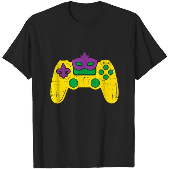 Discover Video Game Controller Gamer E-Sports Mardi Gras Boys Men T-Shirt