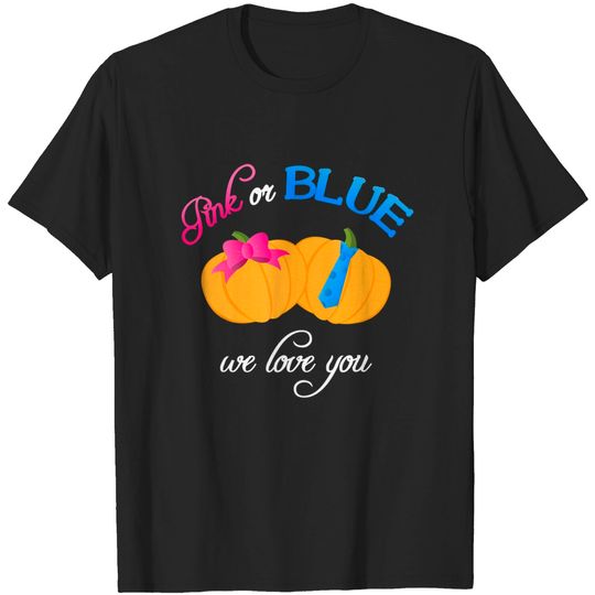 Discover Halloween Gender Reveal We Love You Little Pumpkin T Shirt