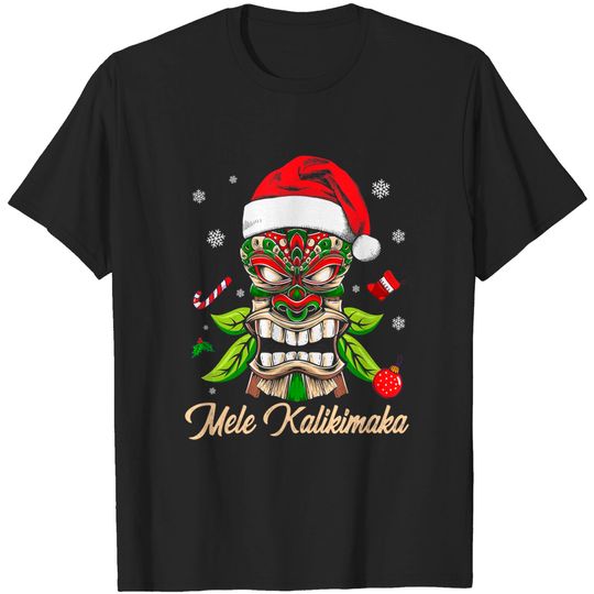 Discover Tiki Mele Kalikimaka Hawaiian Merry Christmas T-Shirt