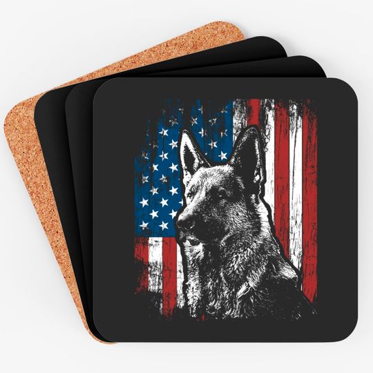 Discover German Shepherd 4th of July American Flag Coasters Gifts