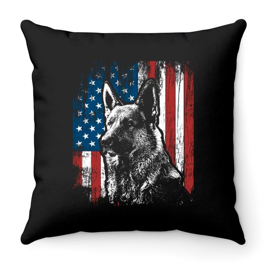 Discover German Shepherd 4th of July American Flag Throw Pillows Gifts
