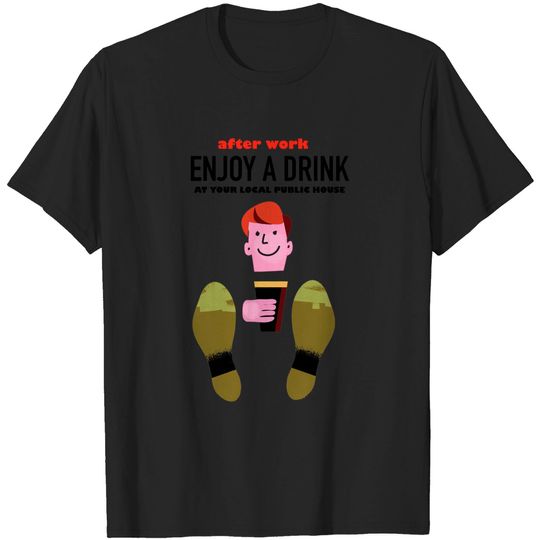 Discover Enjoy a drink vintage style commercial - Drinking - T-Shirt