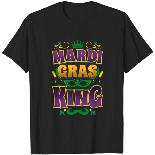 Discover Mardi Gras King Fun Parade Mardi Gras Carnival Costume Party T-Shirt