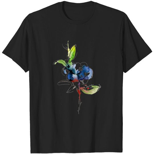 Discover Watercolor berries - Blueberries - T-Shirt