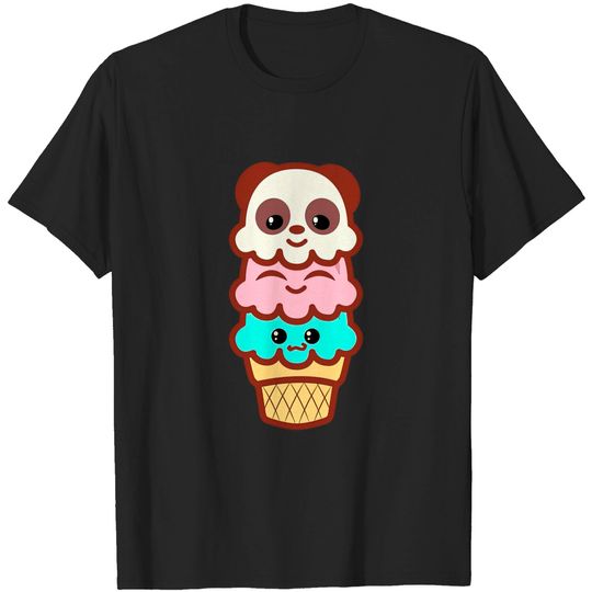 Discover Icecream ice cream cone women shirt kawaii cute panda bear art party anime - Ice Cream - T-Shirt