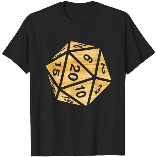 Discover RPG Dice Shirt d20 | Enchanted Woods Design Wood Grain Pattern - Dungeons And Dragons - T-Shirt