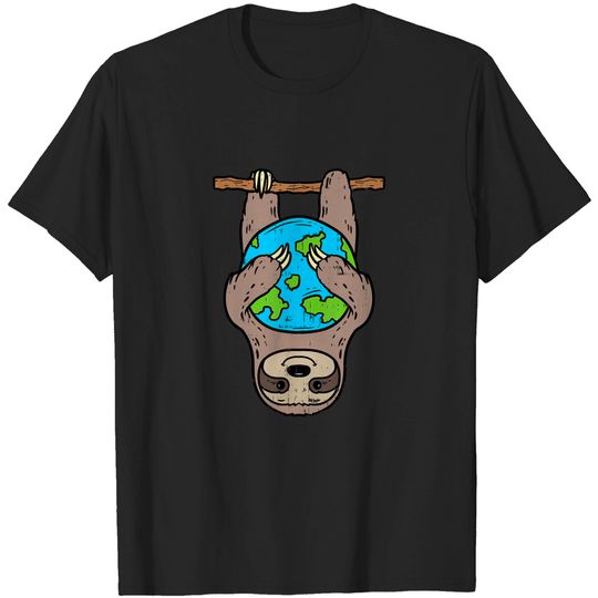 Discover Lazy Sloth Hug Planet Earth Day 2021 Cute Animal Lover Gift T-Shirt